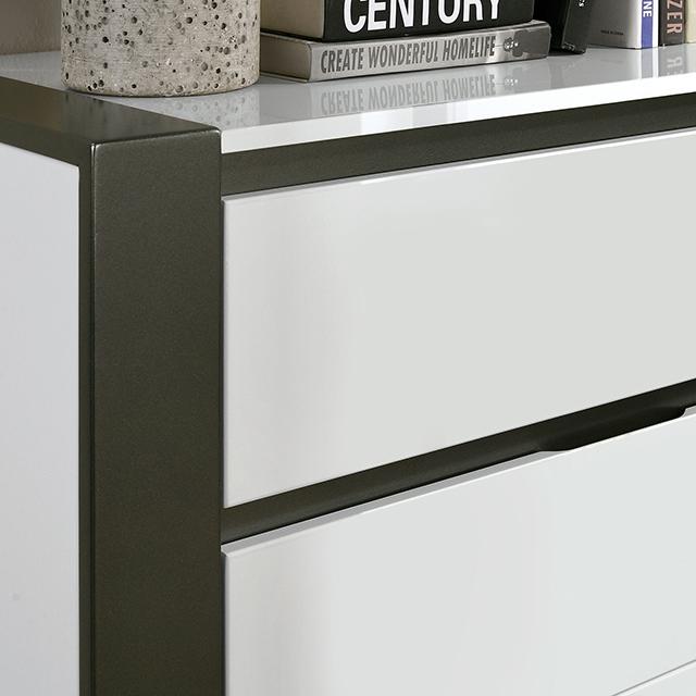 BIRSFELDEN Cal.King, E.King, & Queen Bed, White - U&U Home Budget Furniture (Carteret, NJ)
