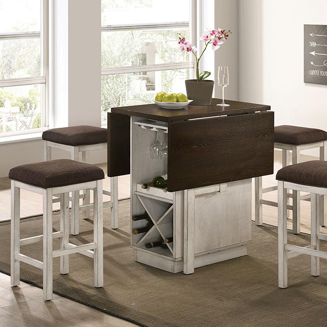 BINGHAM Counter Ht. Table w/ 2 x 15" Leaves - U&U Home Budget Furniture (Carteret, NJ)