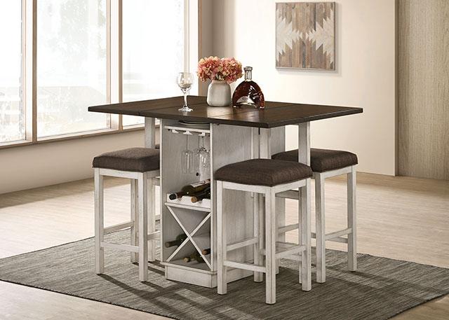 BINGHAM Counter Ht. Table w/ 2 x 15" Leaves - U&U Home Budget Furniture (Carteret, NJ)