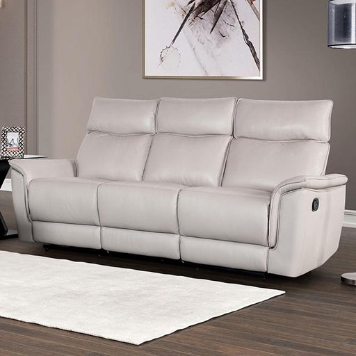 Bienne Sofa Manual Recliner White & Black - U&U Home Budget Furniture (Carteret, NJ)
