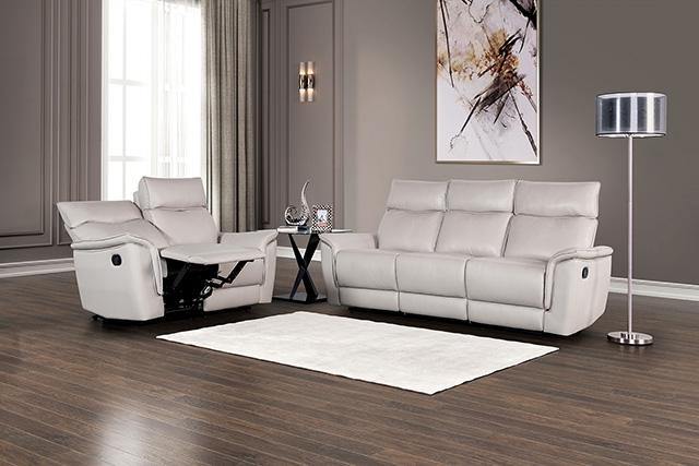 Bienne Recliner Chair White & Black - U&U Home Budget Furniture (Carteret, NJ)