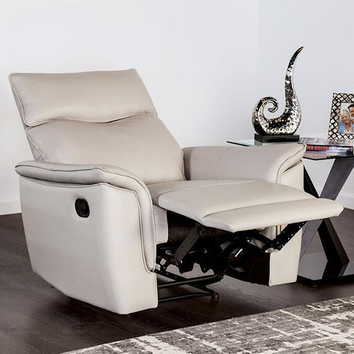 Bienne Recliner Chair White & Black - U&U Home Budget Furniture (Carteret, NJ)