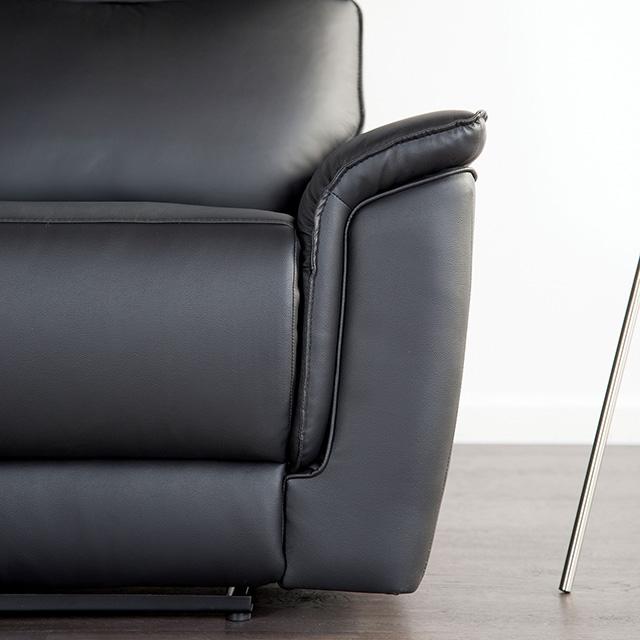 Bienne Sofa Manual Recliner White & Black - U&U Home Budget Furniture (Carteret, NJ)