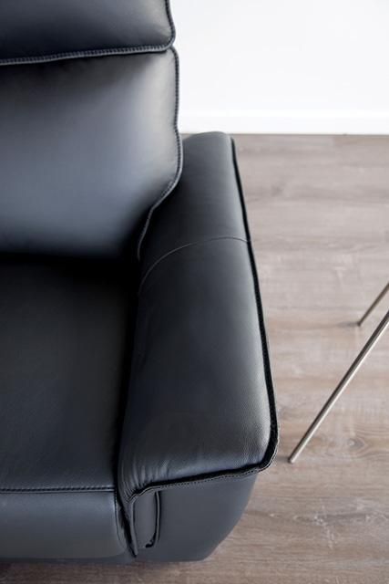 Bienne Sofa Manual Recliner White & Black - U&U Home Budget Furniture (Carteret, NJ)