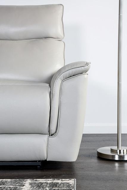 Bienne Sofa Manual Recliner White & Black - U&U Home Budget Furniture (Carteret, NJ)