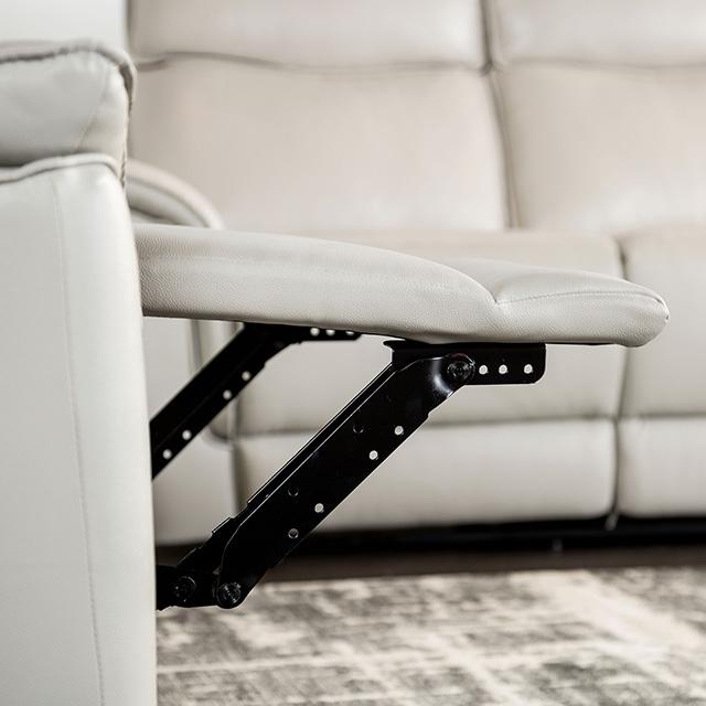 Bienne Sofa Manual Recliner White & Black - U&U Home Budget Furniture (Carteret, NJ)