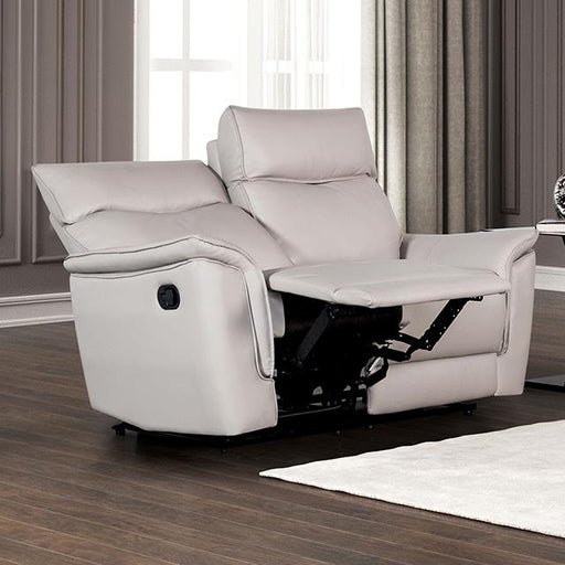 Bienne Loveseat Manual Recliner White & Black - U&U Home Budget Furniture (Carteret, NJ)