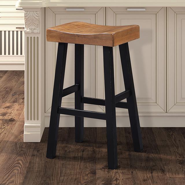 Biasca 29" Stool (2/CTN) White, Brown, & Black - U&U Home Budget Furniture (Carteret, NJ)