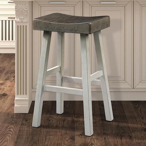 Biasca 29" Stool (2/CTN) White, Brown, & Black - U&U Home Budget Furniture (Carteret, NJ)