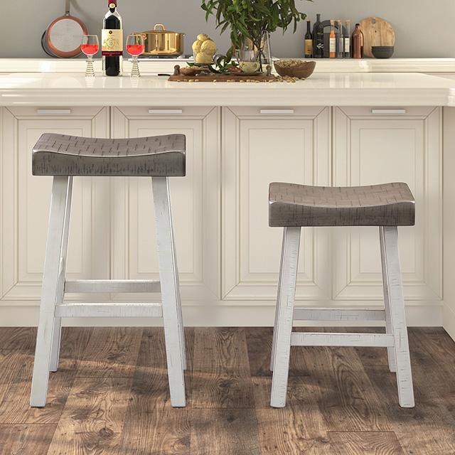 Biasca 29" Stool (2/CTN) White, Brown, & Black - U&U Home Budget Furniture (Carteret, NJ)