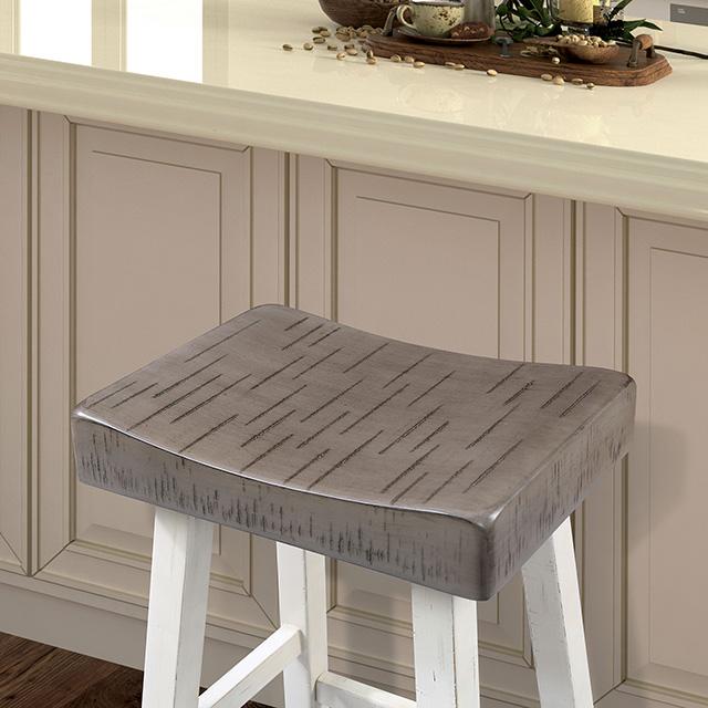 Biasca 29" Stool (2/CTN) White, Brown, & Black - U&U Home Budget Furniture (Carteret, NJ)