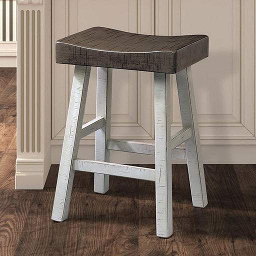 Biasca 24" Stool (2/CTN) White, Brown, & Black - U&U Home Budget Furniture (Carteret, NJ)