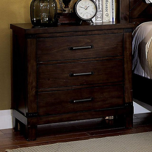 Bianca Dark Walnut Night Stand - U&U Home Budget Furniture (Carteret, NJ)