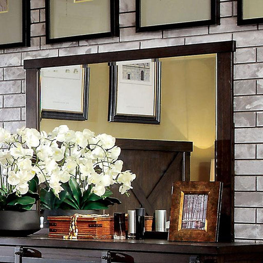 Bianca Dark Walnut Mirror - U&U Home Budget Furniture (Carteret, NJ)