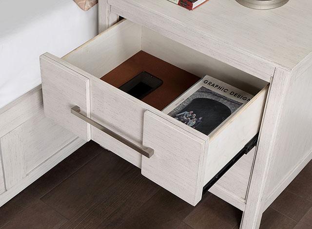 Berenice Espresso Night Stand White, Gray, & Espresso - U&U Home Budget Furniture (Carteret, NJ)
