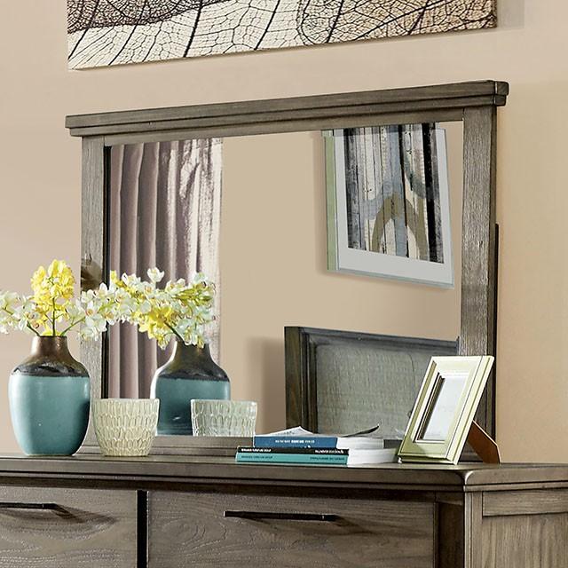Berenice Mirror Espresso, Beige, & Brown - U&U Home Budget Furniture (Carteret, NJ)