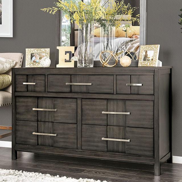 Berenice Dresser White, Gray, & Espresso - U&U Home Budget Furniture (Carteret, NJ)