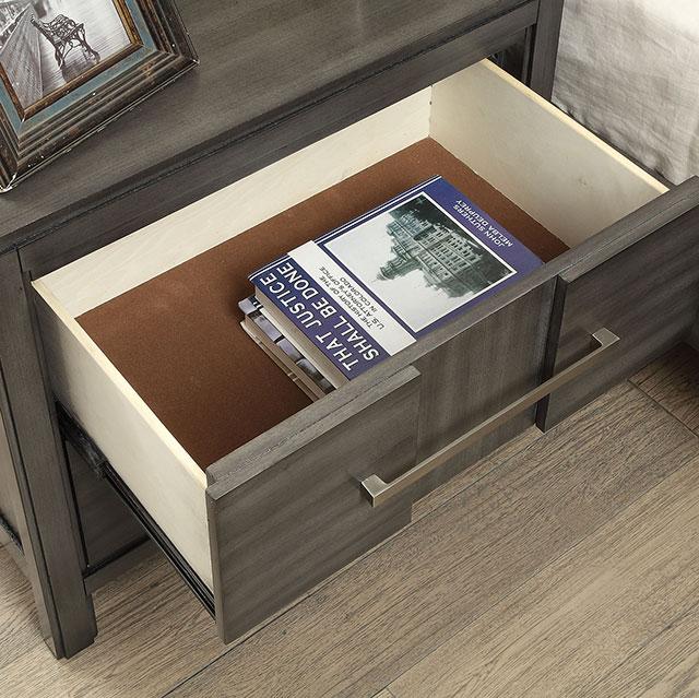 Berenice Espresso Night Stand White, Gray, & Espresso - U&U Home Budget Furniture (Carteret, NJ)