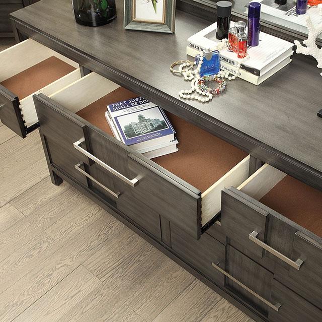 Berenice Espresso Night Stand White, Gray, & Espresso - U&U Home Budget Furniture (Carteret, NJ)