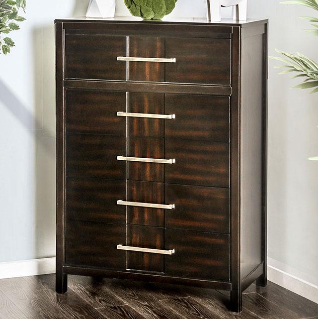 Berenice Chest Gray, White, & Espresso - U&U Home Budget Furniture (Carteret, NJ)