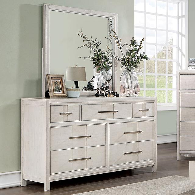 Berenice Dresser White, Gray, & Espresso - U&U Home Budget Furniture (Carteret, NJ)