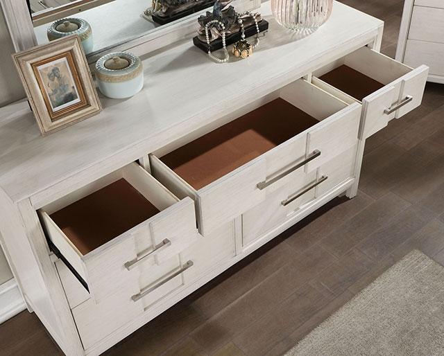 Berenice Dresser White, Gray, & Espresso - U&U Home Budget Furniture (Carteret, NJ)