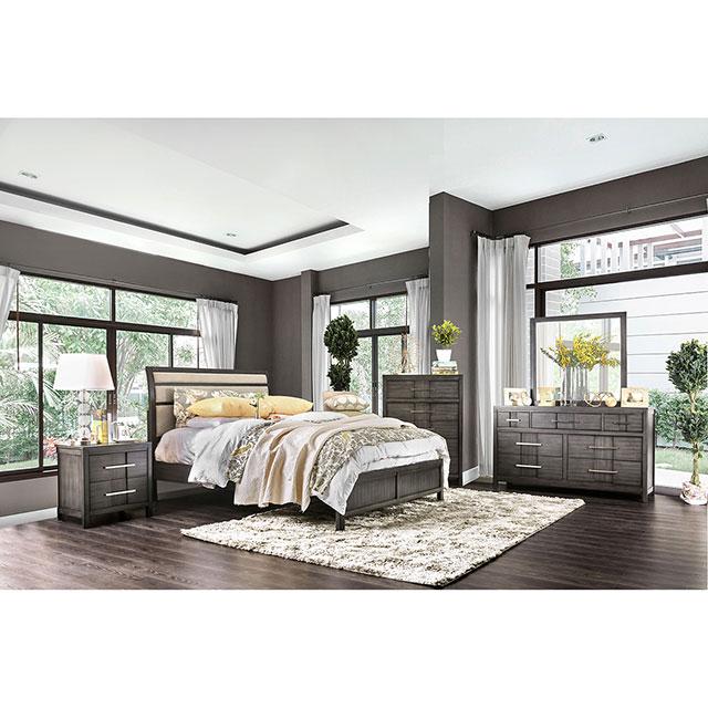 Berenice Espresso Night Stand White, Gray, & Espresso - U&U Home Budget Furniture (Carteret, NJ)