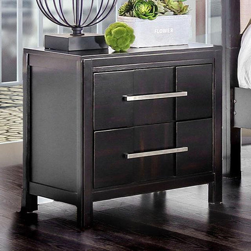 Berenice Espresso Night Stand White, Gray, & Espresso - U&U Home Budget Furniture (Carteret, NJ)