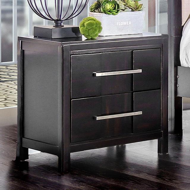 Berenice Espresso Night Stand White, Gray, & Espresso - U&U Home Budget Furniture (Carteret, NJ)