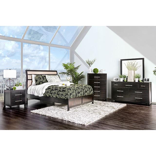 Berenice Espresso Night Stand White, Gray, & Espresso - U&U Home Budget Furniture (Carteret, NJ)