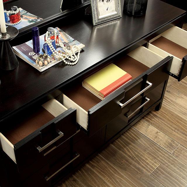 Berenice Espresso Night Stand White, Gray, & Espresso - U&U Home Budget Furniture (Carteret, NJ)