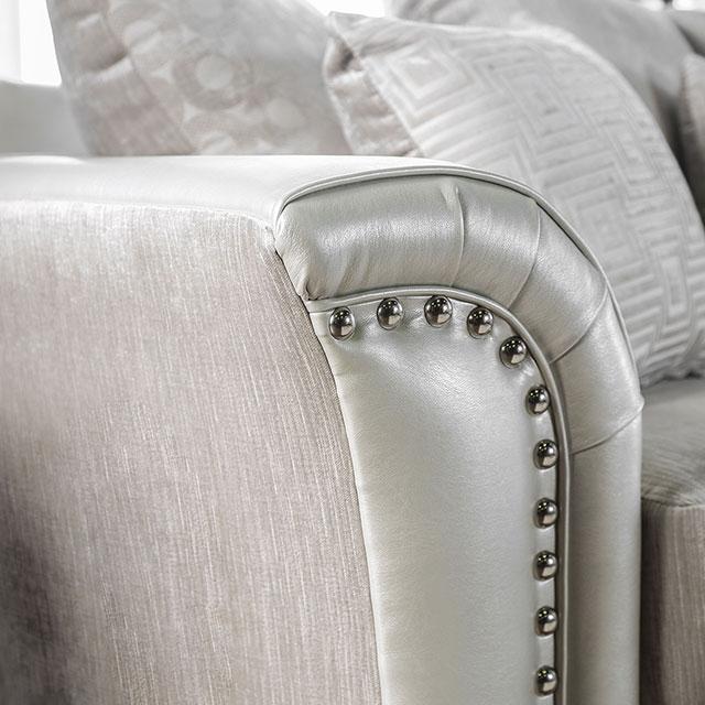 Benigno Love Seat Silver & Gray - U&U Home Budget Furniture (Carteret, NJ)