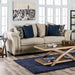BELSIZE Sofa, Beige/Navy - U&U Home Budget Furniture (Carteret, NJ)