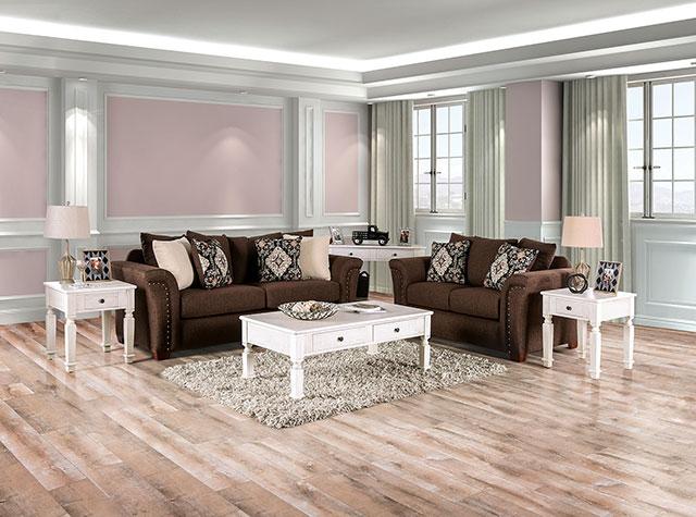 BELSIZE Sofa, Chocolate/Tan - U&U Home Budget Furniture (Carteret, NJ)