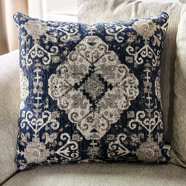 BELSIZE Sofa, Beige/Navy - U&U Home Budget Furniture (Carteret, NJ)