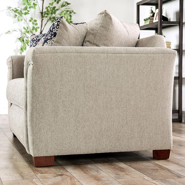 BELSIZE Sofa, Beige/Navy - U&U Home Budget Furniture (Carteret, NJ)