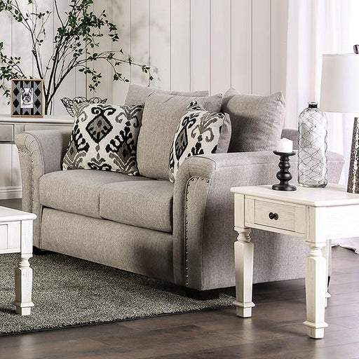 BELSIZE Loveseat Grey, Beige, & Choclate - U&U Home Budget Furniture (Carteret, NJ)