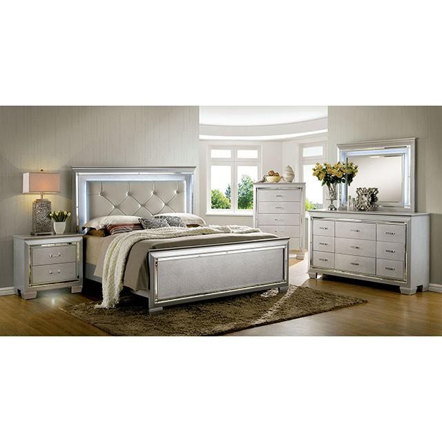 BELLANOVA Silver Cal.King , E.King, & Queen Bed - U&U Home Budget Furniture (Carteret, NJ)