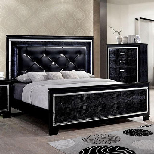 BELLANOVA Black Cal.King, E.King, & Queen Bed - U&U Home Budget Furniture (Carteret, NJ)