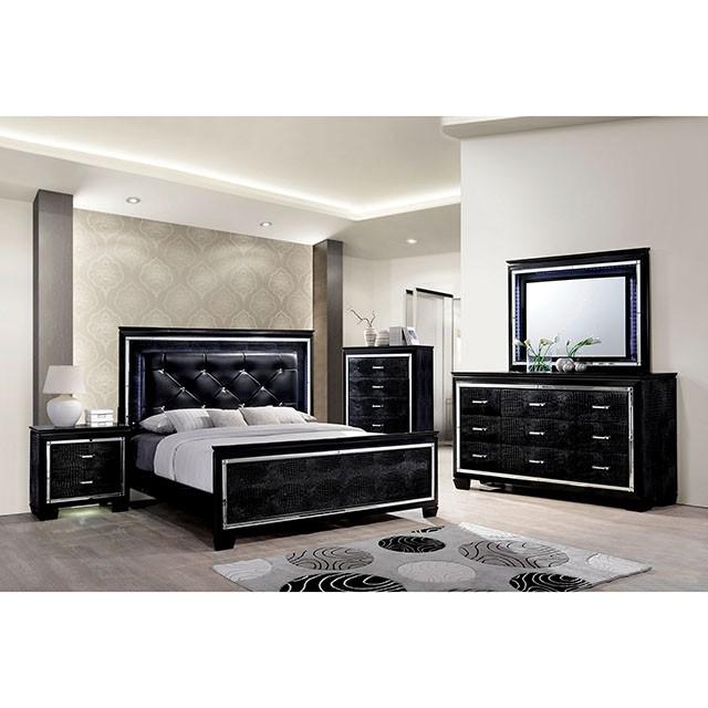 BELLANOVA Black Cal.King, E.King, & Queen Bed - U&U Home Budget Furniture (Carteret, NJ)