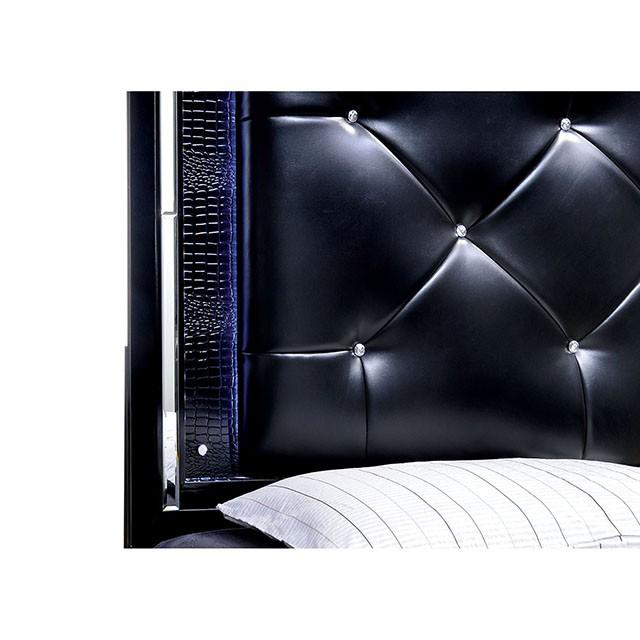 BELLANOVA Black Cal.King, E.King, & Queen Bed - U&U Home Budget Furniture (Carteret, NJ)