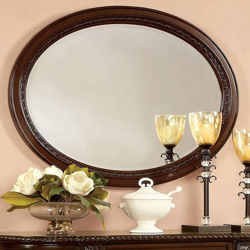 Bellagio Brown Cherry Mirror - U&U Home Budget Furniture (Carteret, NJ)