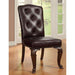 Bellagio Brown Cherry/Pattern Leatherette Side Chair (2/CTN) - U&U Home Budget Furniture (Carteret, NJ)