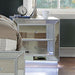 BELLADONNA Night Stand w/ LED & USB, Silver - U&U Home Budget Furniture (Carteret, NJ)