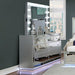 BELLADONNA Dresser w/ LED, Silver - U&U Home Budget Furniture (Carteret, NJ)