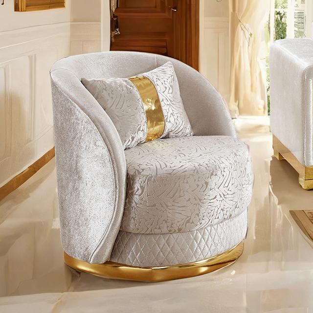 Valdosta Chair Black & Beige - U&U Home Budget Furniture (Carteret, NJ)