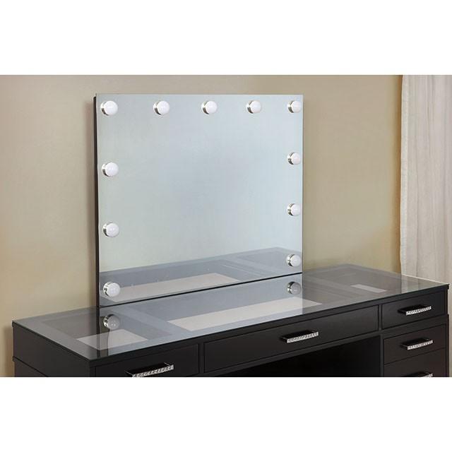 Valentina Vanity Set White & Dark Gray - U&U Home Budget Furniture (Carteret, NJ)