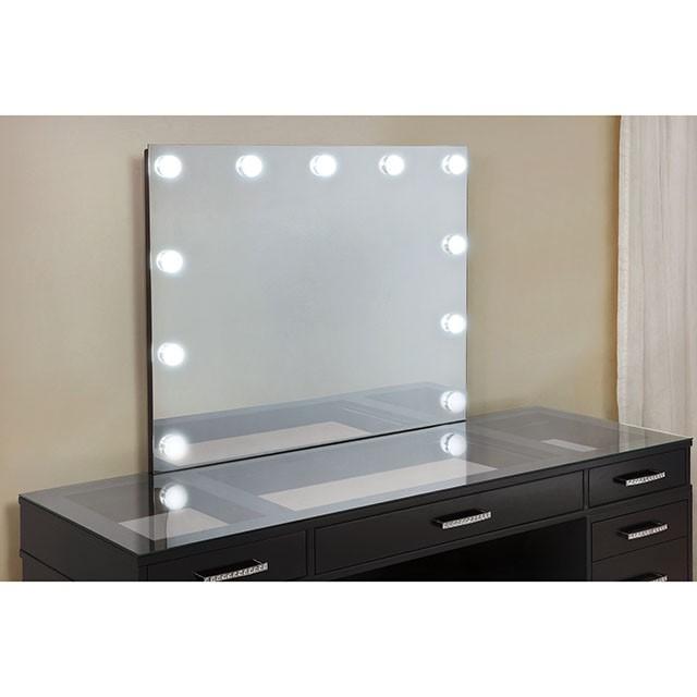 Valentina Vanity Set White & Dark Gray - U&U Home Budget Furniture (Carteret, NJ)