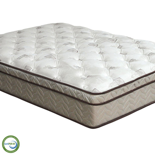 Lilium White/Brown 13" Euro Pillow Top Mattress, E.King - U&U Home Budget Furniture (Carteret, NJ)
