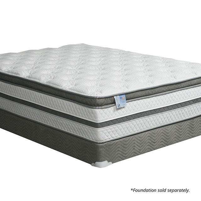 SIDDALEE White/Gray 16" Euro Pillow Top Mattress, Full - U&U Home Budget Furniture (Carteret, NJ)